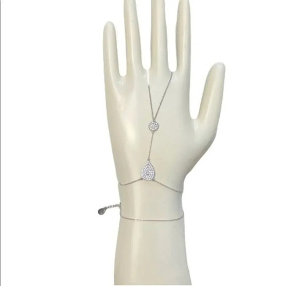 Sterling and Pave CZ Gypsy Finger Bracelet NWT - Picture 1 of 4